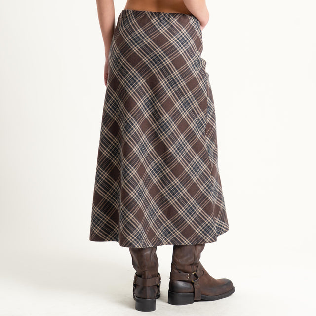 Dixie-Gonna check in flanella - moro/beige