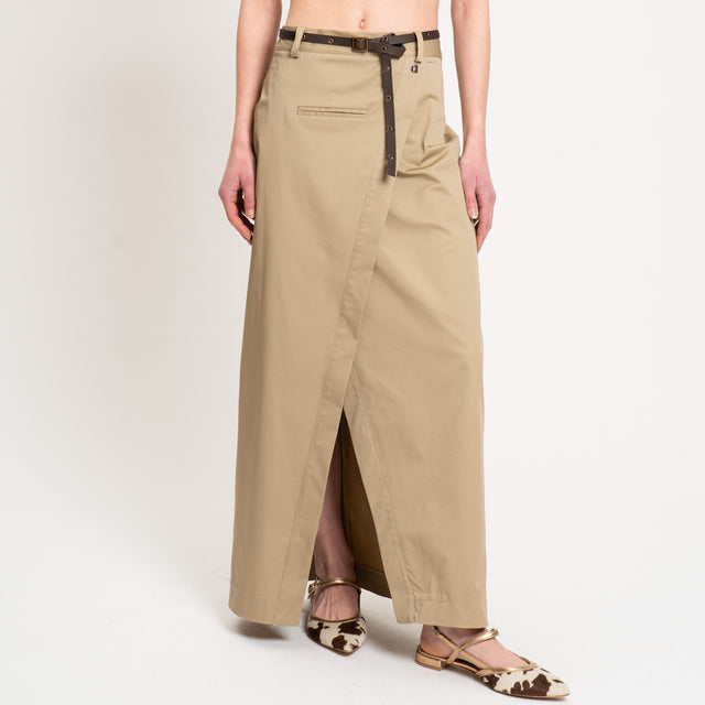 Dixie-Gonna portafoglio cotone elasticizzato - beige