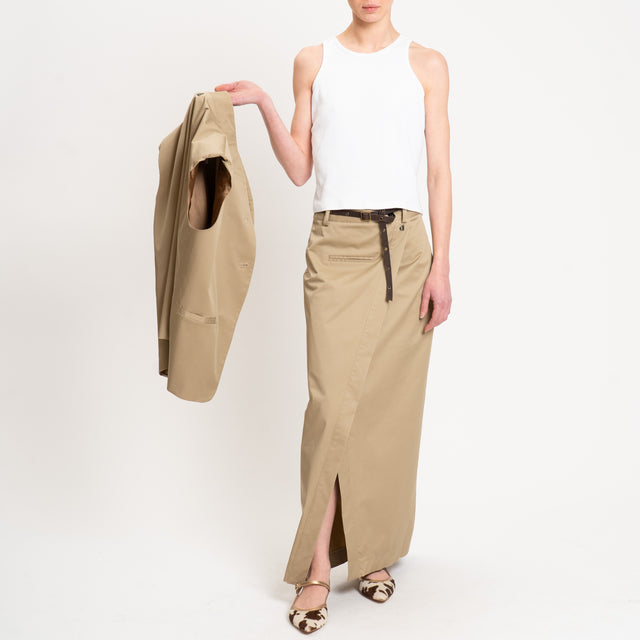Dixie-Gonna portafoglio cotone elasticizzato - beige