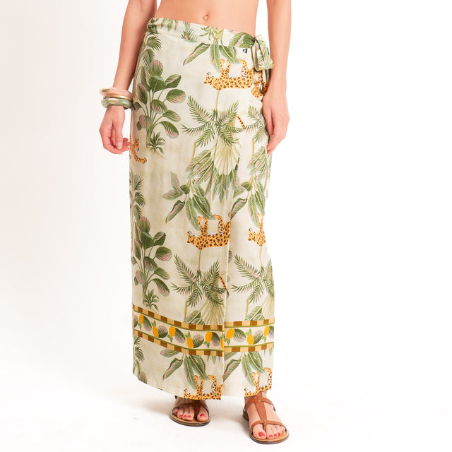 Dixie-Gonna pareo fantasia jungle - salvia/militare/beige