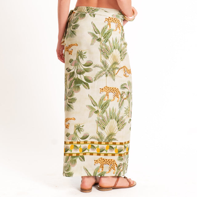 Dixie-Gonna pareo fantasia jungle - salvia/militare/beige