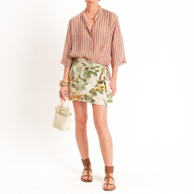 Dixie-Gonna corta pareo fantasia jungle - salvia/militare/beige
