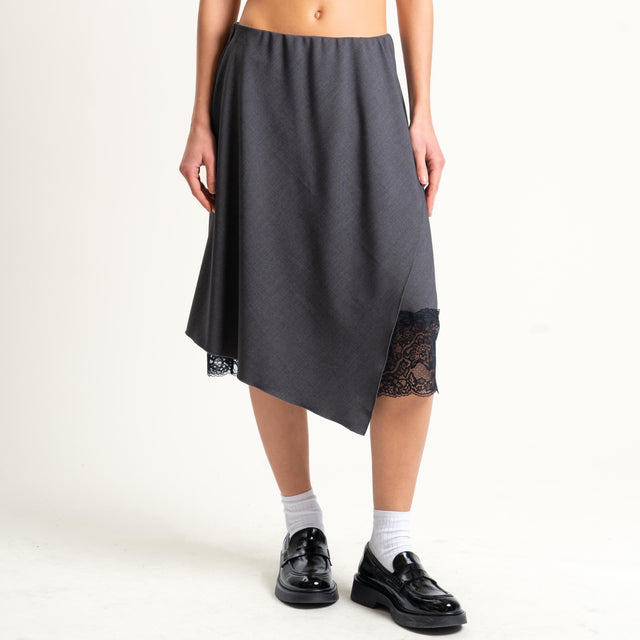 Dixie- Gonna portafoglio con pizzo - antracite/nero