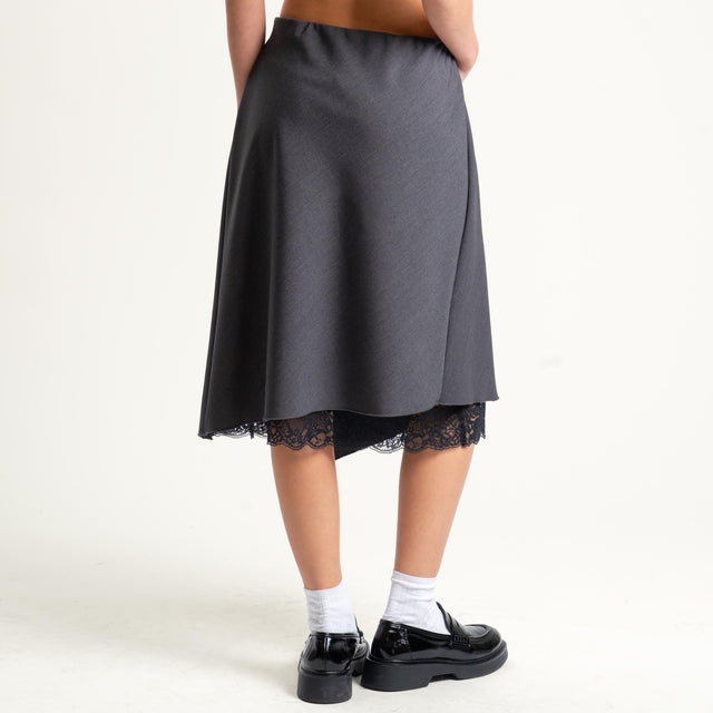 Dixie- Gonna portafoglio con pizzo - antracite/nero