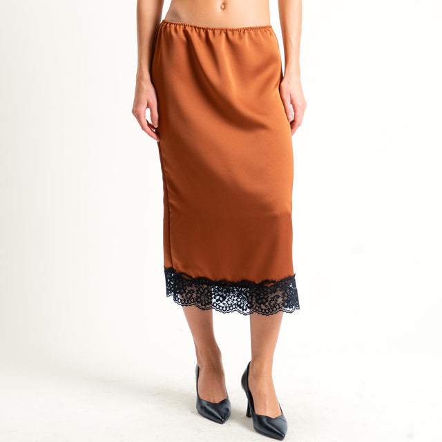 Dixie-Gonna con pizzo elastico - coccio