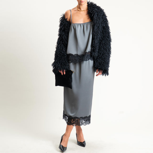 Dixie-Gonna con pizzo elastico - grigio