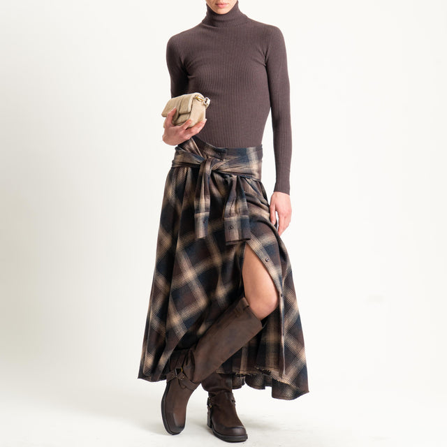 Dixie-Gonna quadri in flanella - moro/beige