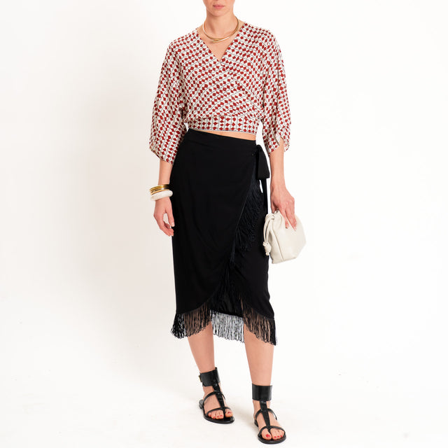 Dixie-Gonna pareo con frange - nero