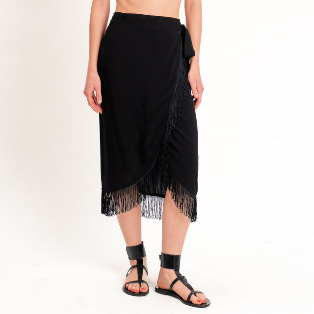 Dixie-Gonna pareo con frange - nero