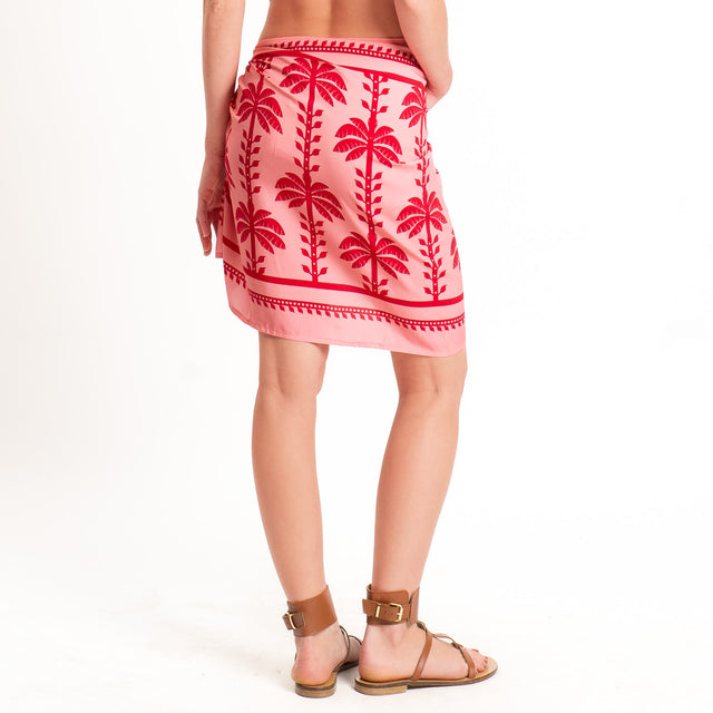 Dixie-Gonna corta pareo fantasia palme - rosa/fucsia