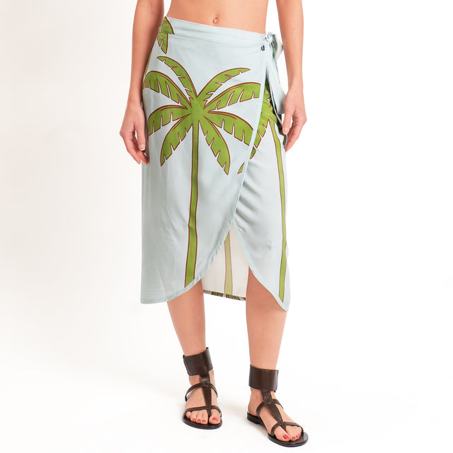 Dixie-Gonna pareo fantasia palme - acqua/verde