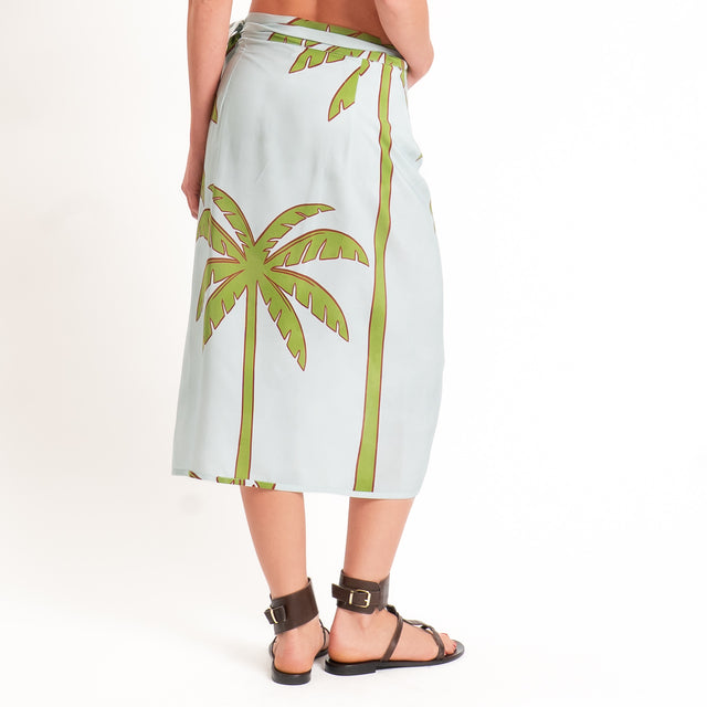 Dixie-Gonna pareo fantasia palme - acqua/verde