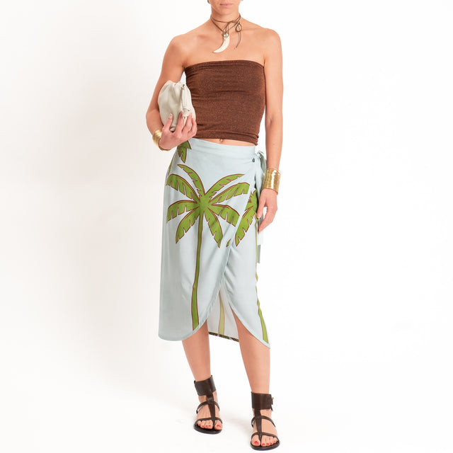 Dixie-Gonna pareo fantasia palme - acqua/verde