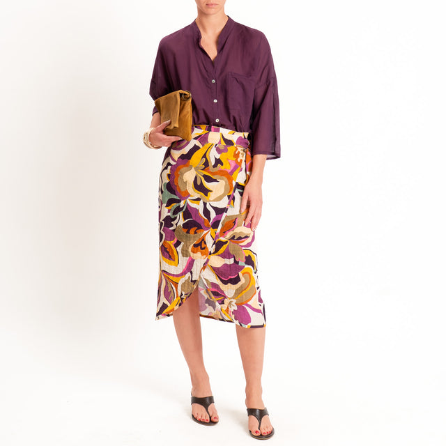 Dixie-Gonna portafoglio fantasia floreale - burro/purple/ocra