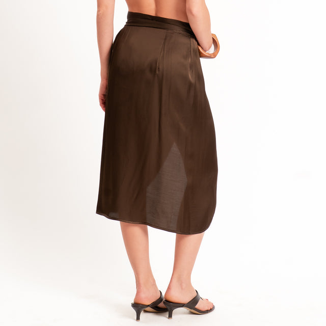 Dixie-Gonna pareo in satin - cacao
