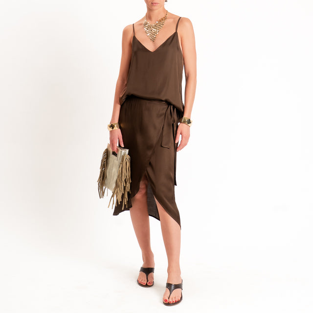 Dixie-Gonna pareo in satin - cacao