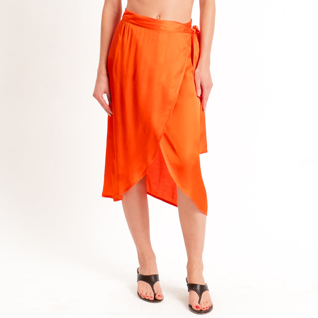 Dixie-Gonna pareo in satin - arancio