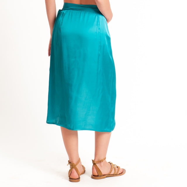 Dixie-Gonna pareo in satin - turchese