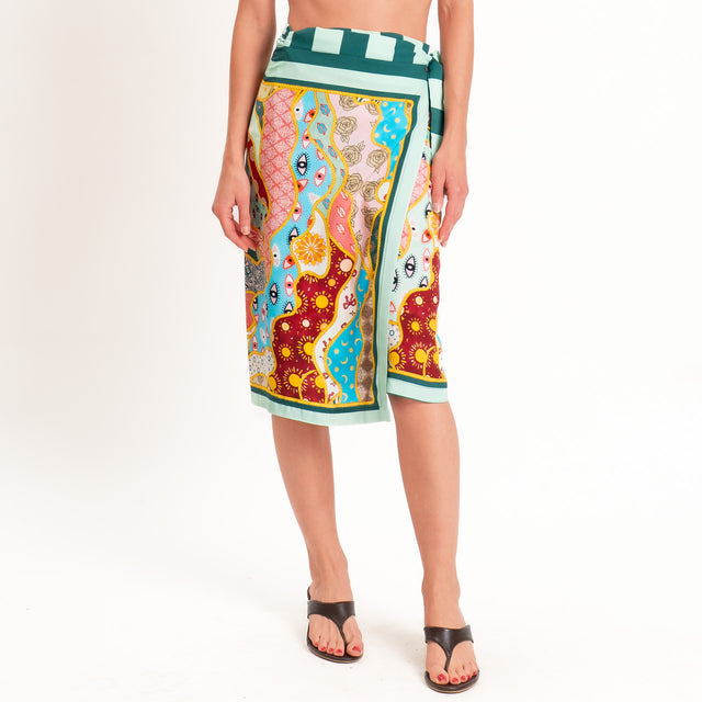 Dixie-Gonna portafoglio fantasia - acqua/verde/pink