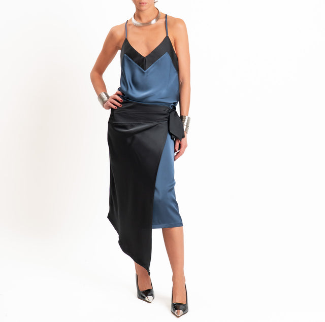 Dixie-Gonna portafoglio satin bicolore - nero/blu
