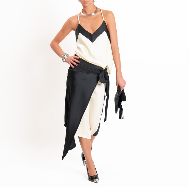 Dixie-Gonna portafoglio satin bicolore - nero/burro