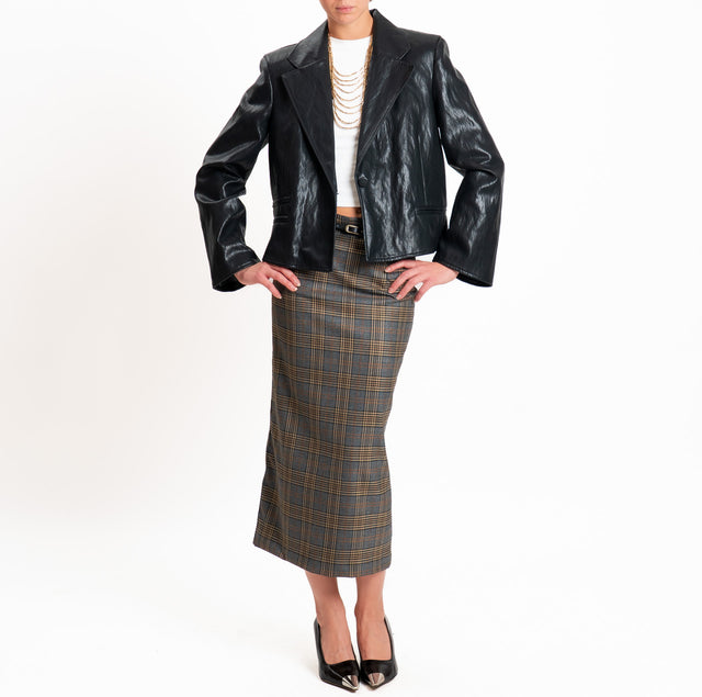 Tensione in-Giacca crop similpelle - nero