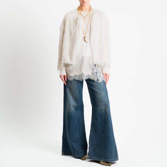 Dixie-Giacca frange - panna