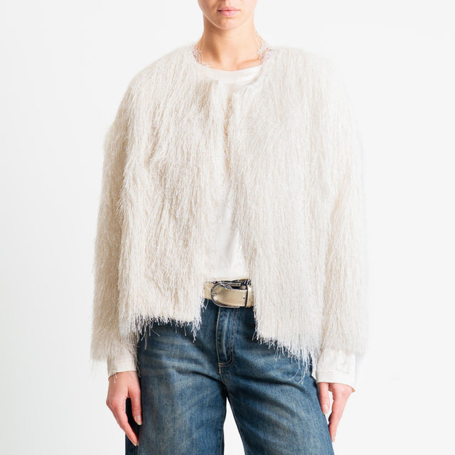 Dixie-Giacca frange - panna