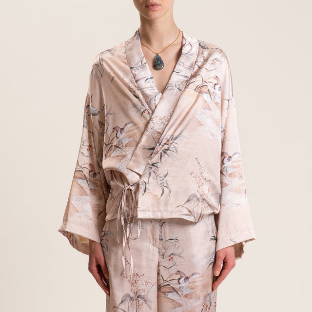Dixie-Giacca kimono fantasia - sabbia/latte/verde