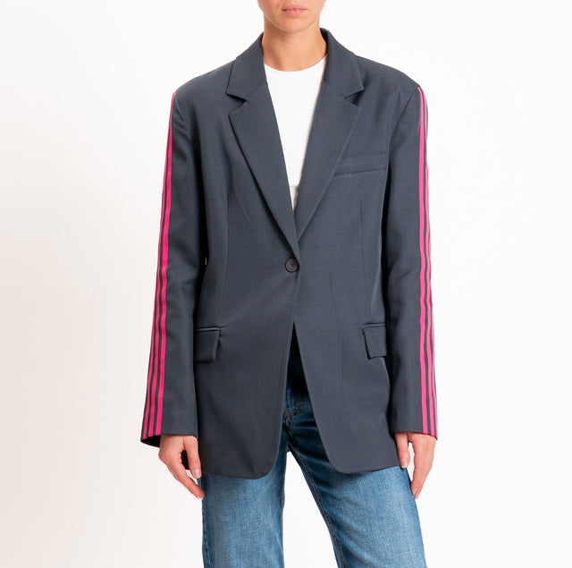 Dixie-Giacca con spalline bande laterali - grigio/fucsia