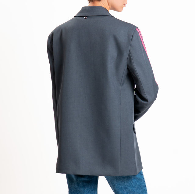 Dixie-Giacca con spalline bande laterali - grigio/fucsia