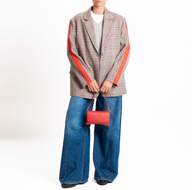 Dixie-Giacca over fantasia bande laterali - check rosso/sand/nero