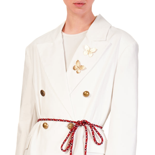 Dixie-Giacca doppiopetto con spille - bianco