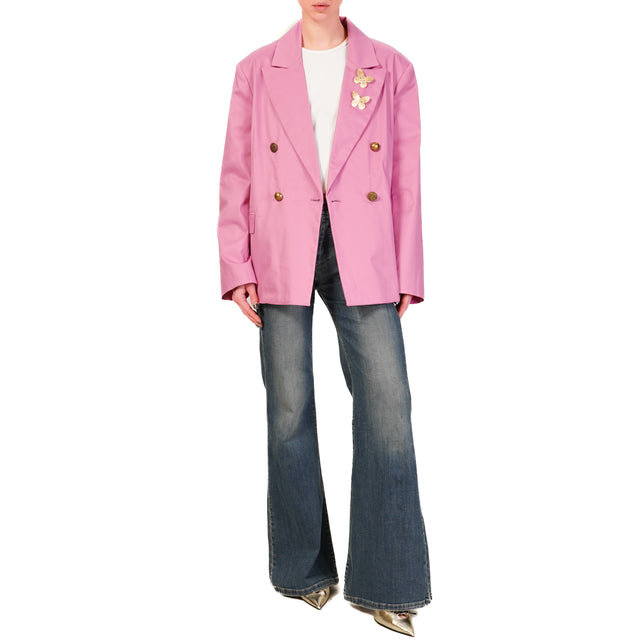 Dixie-Giacca doppiopetto con spille - orchidea