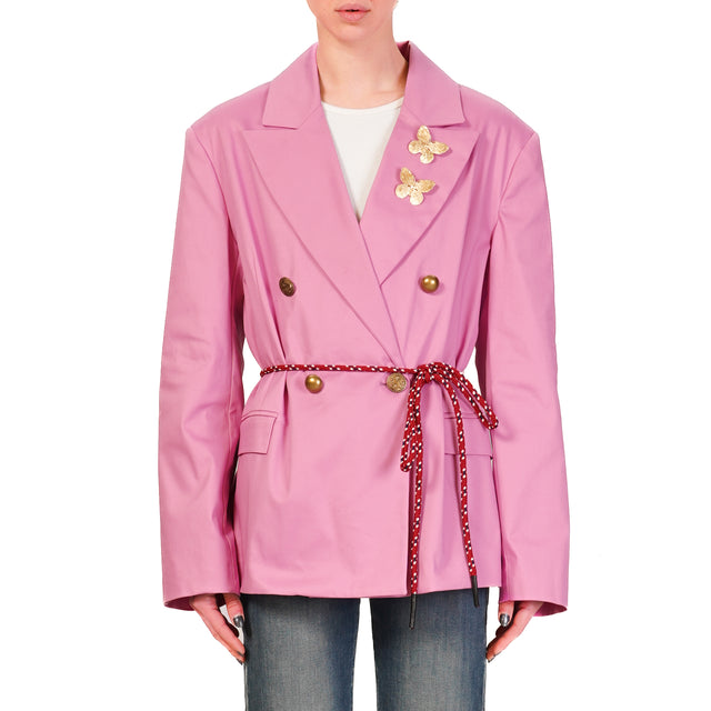 Dixie-Giacca doppiopetto con spille - orchidea