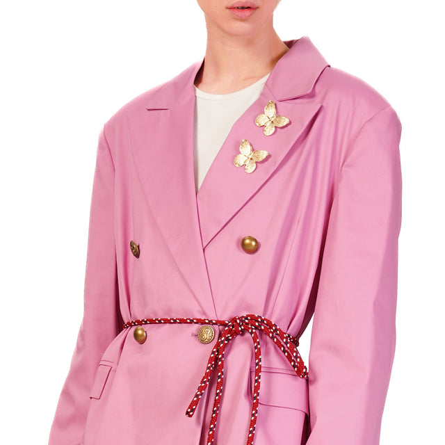 Dixie-Giacca doppiopetto con spille - orchidea