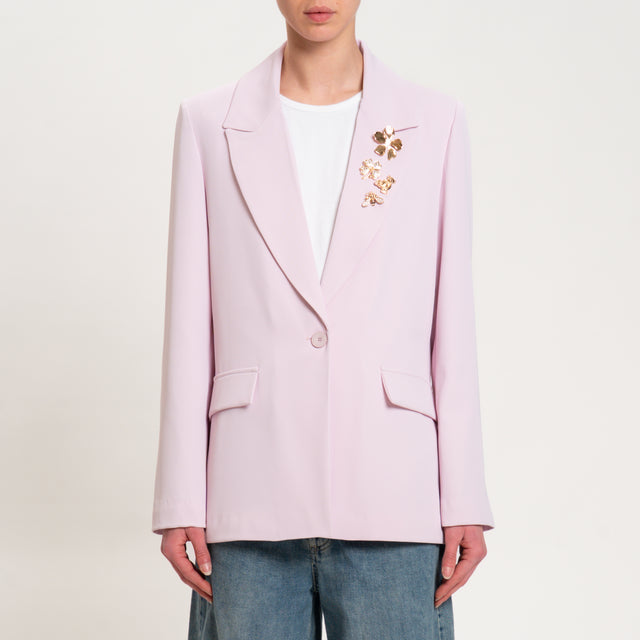 Dixie-Giacca tessuto fluido con spille - lilla