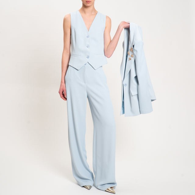 Dixie-Completo gilet e pantalone tessuto fluido - polvere