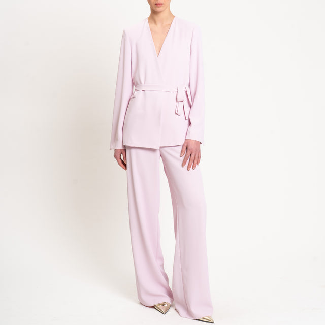 Dixie-Giacca tessuto fluido con cintura - rosa