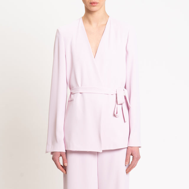 Dixie-Giacca tessuto fluido con cintura - rosa