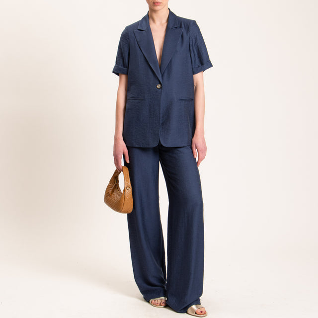 Dixie-Completo giacca +pantalone misto lino - Blu