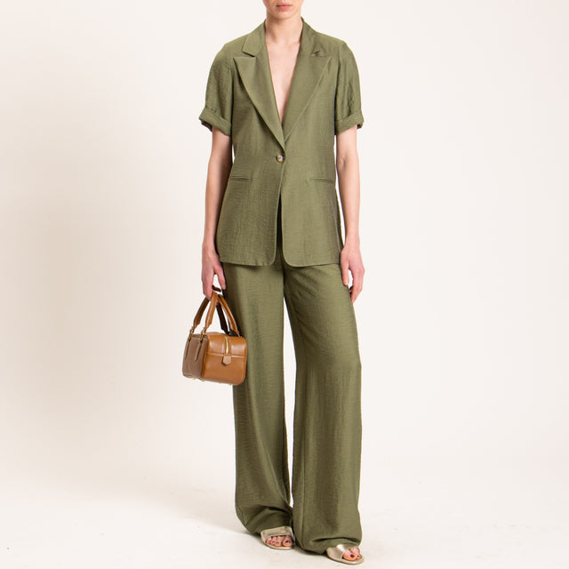 Dixie-Completo giacca +pantalone misto lino - militare