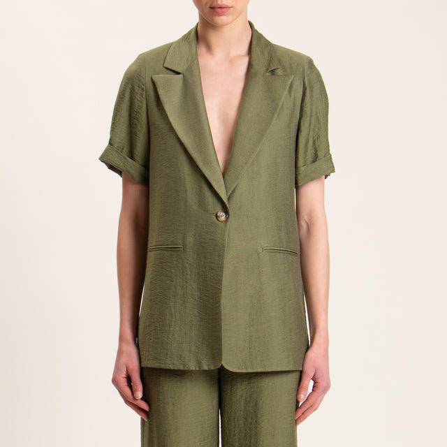 Dixie-Completo giacca +pantalone misto lino - militare