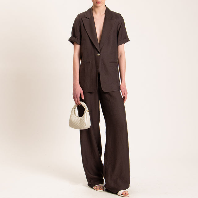 Dixie-Completo giacca +pantalone misto lino - moro