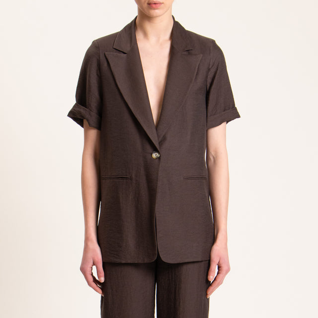 Dixie-Completo giacca +pantalone misto lino - moro