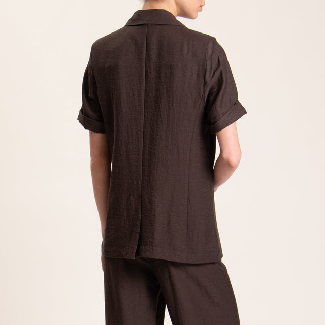Dixie-Completo giacca +pantalone misto lino - moro