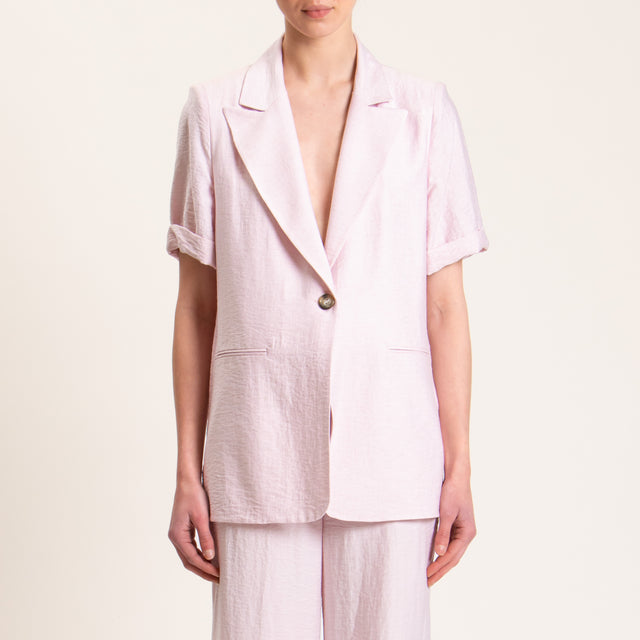 Dixie-Completo giacca +pantalone misto lino - rosa