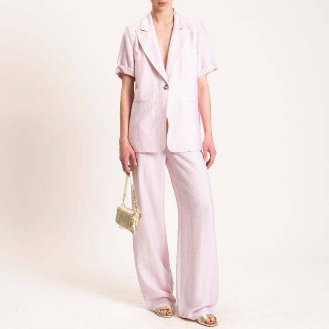 Dixie-Completo giacca +pantalone misto lino - rosa