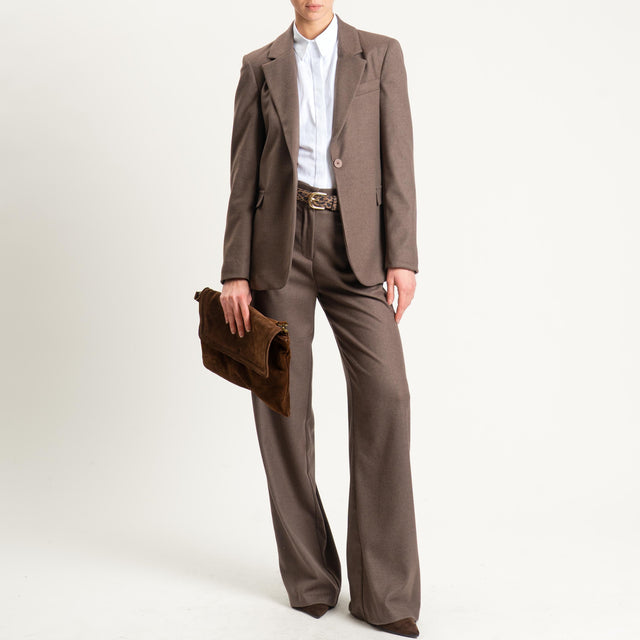 Dixie-Completo giacca e pantalone in flanella - tortora