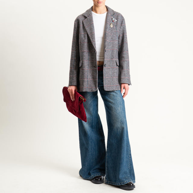 Dixie-Giacca oversize principe di galles - nero/taupe